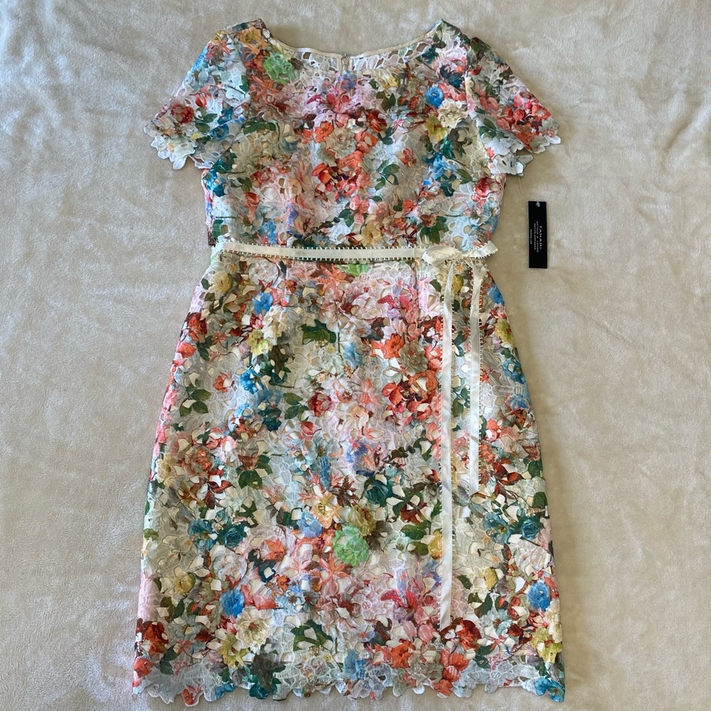 Wondrous floral embroidered dress by Tahari
